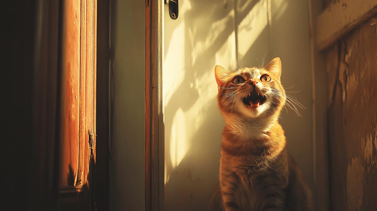 Comprendre pourquoi votre chat miaule a la porte et comment reagir efficacement